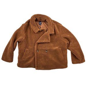 Gap Women's Sherpa Jacket Coat Argan Oil Brown Sz XXL New MSRP $128